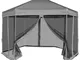 vidaXL Gazebo Esagonale Pop-Up con 6 Pareti Grigio 3,6x3,1 m