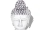 vidaXL Testa di Buddha Decorazione in Alluminio Argento