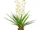 vidaXL Orchidea Artificiale con Vaso Bianca 90 cm