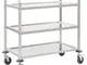 vidaXL Carrello da Cucina a 3 Livelli 96,5x55x90 cm in Acciaio Inox