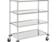 vidaXL Carrello da Cucina a 4 Livelli 107x55x125 cm in Acciaio Inox