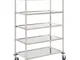 vidaXL Carrello da Cucina a 5 Livelli 107x55x147 cm in Acciaio Inox