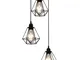 vidaXL Lampadario con Design Diamante Nero 3 Lampadine E27