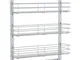vidaXL Cestino da Cucina in Rete a 3 Livelli Argento 47x15,5x55,5 cm