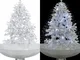 vidaXL Albero di Natale con Neve e Base a Ombrellone Bianco 140 cm