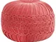 vidaXL Pouf in Velluto di Cotone Design Fumé 40x30 cm Rosa