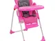 vidaXL Seggiolone Pappa per Bambini Rosa e Grigio