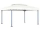 vidaXL Gazebo 400x300 cm Crema Alluminio