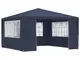 vidaXL Gazebo Professionale con Pareti 4x4 m Blu 90 g/m²