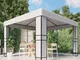 vidaXL Gazebo con Tetto Doppio 3 x 3 m Bianco