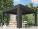 vidaXL Gazebo con Tetto Doppio 3x3 m Antracite