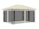 vidaXL Gazebo con Zanzariera 4x3x2,73 m Crema 180 g/m²