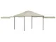 vidaXL Gazebo con Tetto Doppio Estendibile 3x3x2,75 m Crema 180 g/m²