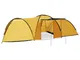 vidaXL Tenda Igloo da Campeggio 650x240x190 cm per 8 Persone Gialla