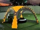 vidaXL Tenda per Feste con LED e 4 Pareti 3,6x3,6x2,3 m Gialla