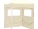 vidaXL Gazebo Professionale Pieghevole con 2 Pareti 2x2m Acciaio Crema