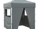 vidaXL Gazebo Professionale Pieghevole 4 Pareti 2x2m Acciaio Antracite