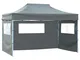 vidaXL Gazebo Professionale Pieghevole 3 Pareti 3x4m Acciaio Antracite