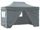 vidaXL Gazebo Professionale Pieghevole 4 Pareti 3x4m Acciaio Antracite