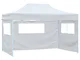 vidaXL Gazebo Professionale Pieghevole 3 Pareti 3x4m Acciaio Bianco