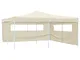 vidaXL Gazebo Pieghevole con 2 Pareti 5x5 m Crema