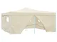 vidaXL Gazebo Pieghevole con 4 Pareti 5x5 m Crema