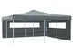 vidaXL Gazebo Pieghevole con 2 Pareti 5x5 m Antracite