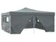 vidaXL Gazebo Pieghevole con 4 Pareti 5x5 m Antracite