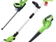 vidaXL Set Strumenti Elettrici da Giardino 3 pz Cordless