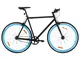 vidaXL Bicicletta a Scatto Fisso Nera e Blu 700c 51 cm