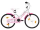 vidaXL Bici per Bambini 18 Pollici Rosa e Bianca