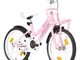 vidaXL Bici per Bambini con Trasportino Frontale 18'' Rosa e Nera