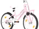vidaXL Bici per Bambini con Trasportino Frontale 20'' Rosa e Nera