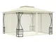 vidaXL Gazebo con Rete 300x300x265 cm Crema