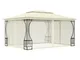 vidaXL Gazebo con Rete 300x400x265 cm Crema