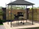 vidaXL Gazebo per Barbecue 240x150x255 cm Antracite in Acciaio