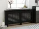 vidaXL Copertura per Radiatore Nera 172x19x81 cm in MDF