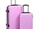 vidaXL Set Valigie Trolley a Custodia Rigida 2 pz Rosa in ABS