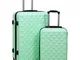 vidaXL Set Valigie Trolley a Custodia Rigida 2 pz Menta in ABS