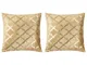 vidaXL Cuscini 2 pz Stampa con Lamina Beige e Oro 40x40 cm Velluto