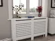 vidaXL Coperture per Radiatori 2 pz Bianche 152x19x81,5 cm in MDF