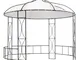 vidaXL Gazebo 300x290 cm Bianco Rotondo