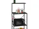 vidaXL Mobile per Microonde Nero 60x39,6x123 cm Legno Multistrato