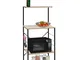 vidaXL Mobile Microonde Nero e Rovere 60x39,6x123cm Legno Multistrato