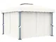 vidaXL Gazebo con Tende 3x3 cm Bianco Crema Alluminio