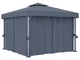 vidaXL Gazebo con Tende 3x3 cm Antracite Alluminio