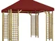 vidaXL Gazebo 3x3 m Rosso Bordò