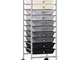vidaXL Carrello Portaoggetti con 10 Cassetti Sfumato in Plastica