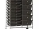 vidaXL Carrello Portaoggetti XXL con 15 Cassetti Nero in Plastica