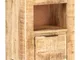 vidaXL Comodino 40x30x50 cm in Legno Massello di Mango Grezzo